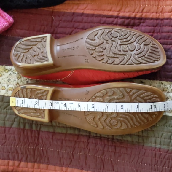 JENNY By ARA* Red nubuck leather slip on mule low heel flat stylish shoes - Picture 7 of 11